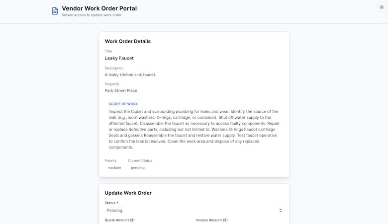 Vendor Portal Access