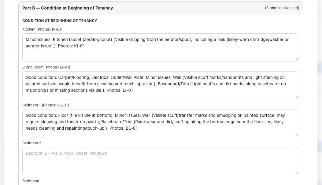 Detailed property condition report