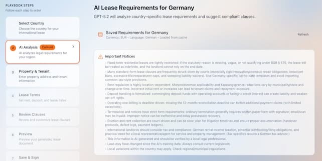 Country-Specific Lease Requirements
