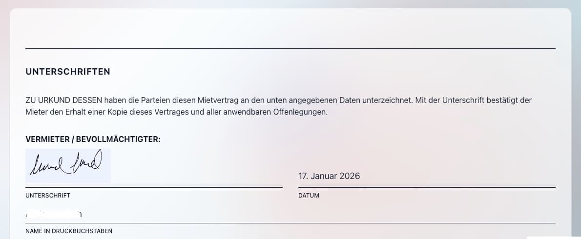 Professional Signed Lease Document