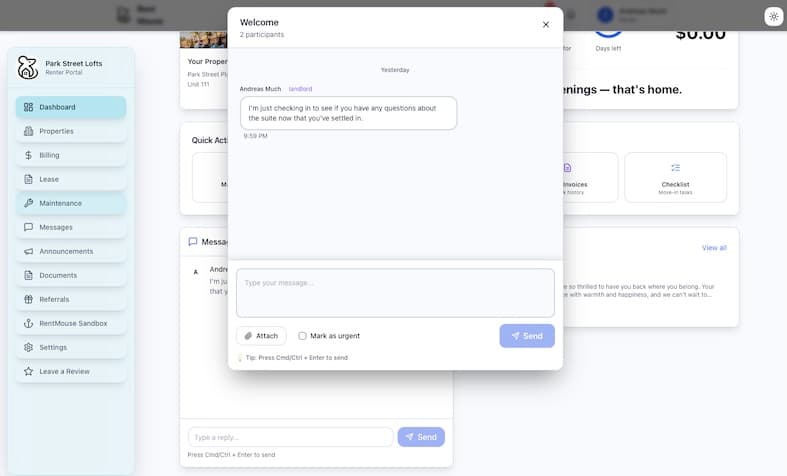 Tenant Messaging