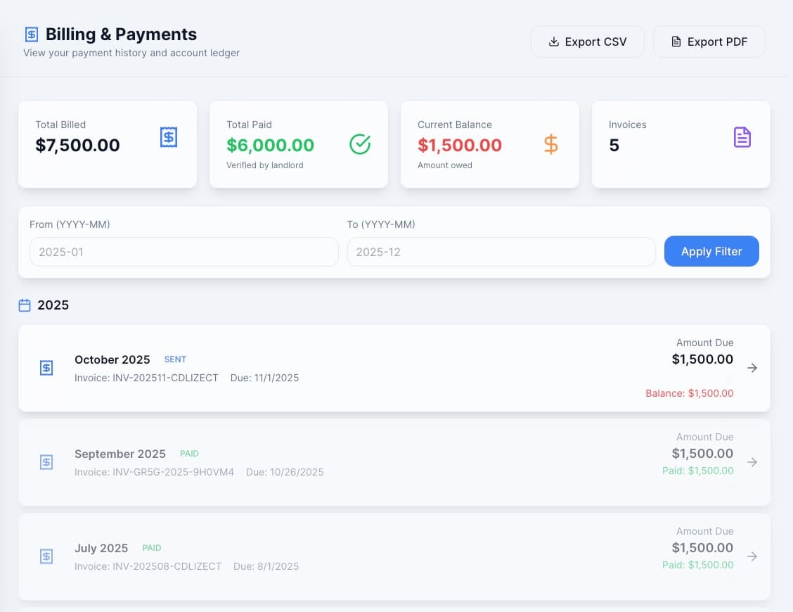 Payment History
